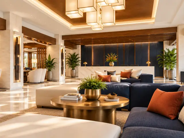 Guest lounge ready for arrivals